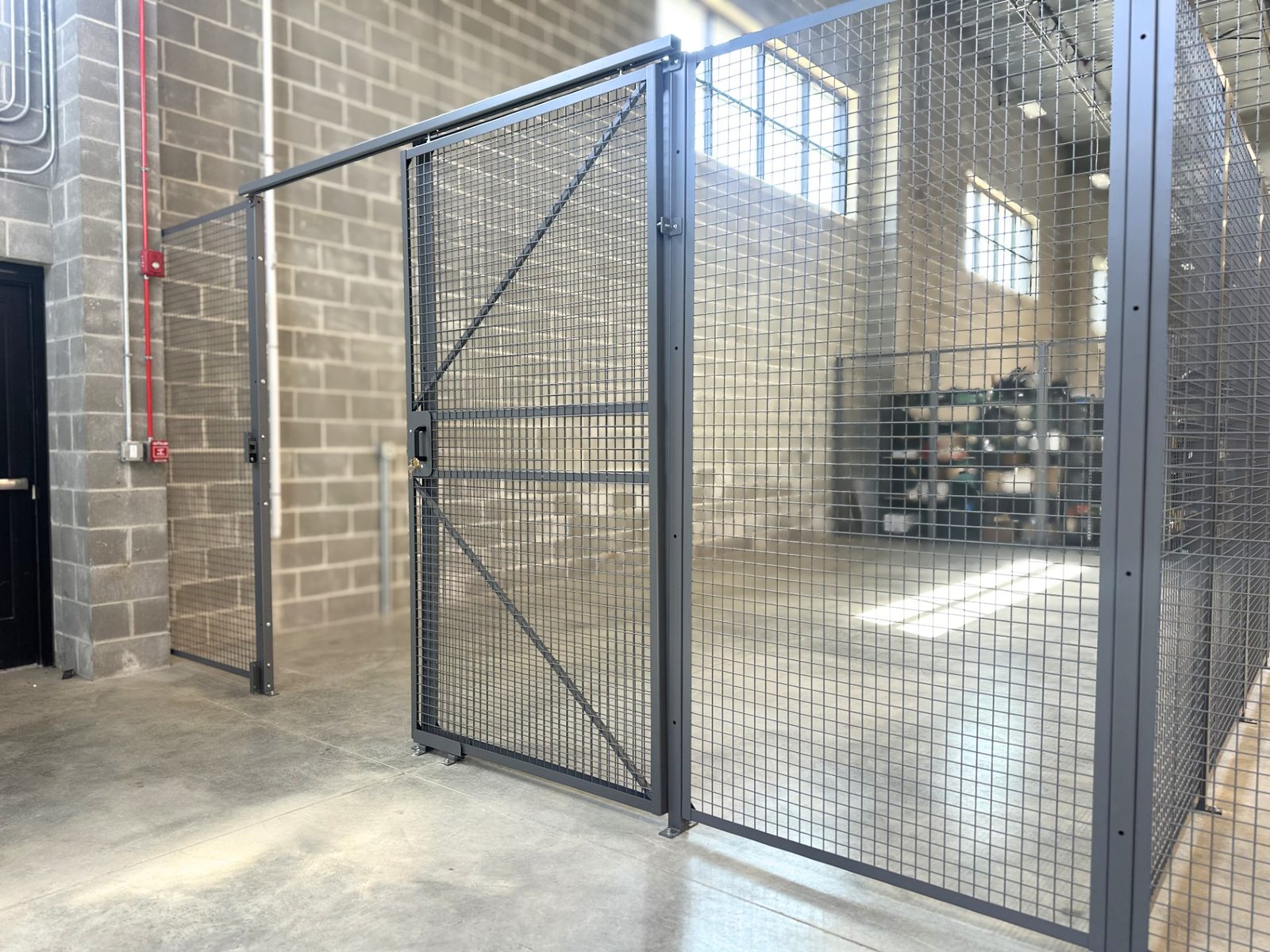 A secure fenced warehouse bay at SpringPad in Lincoln, Nebraska