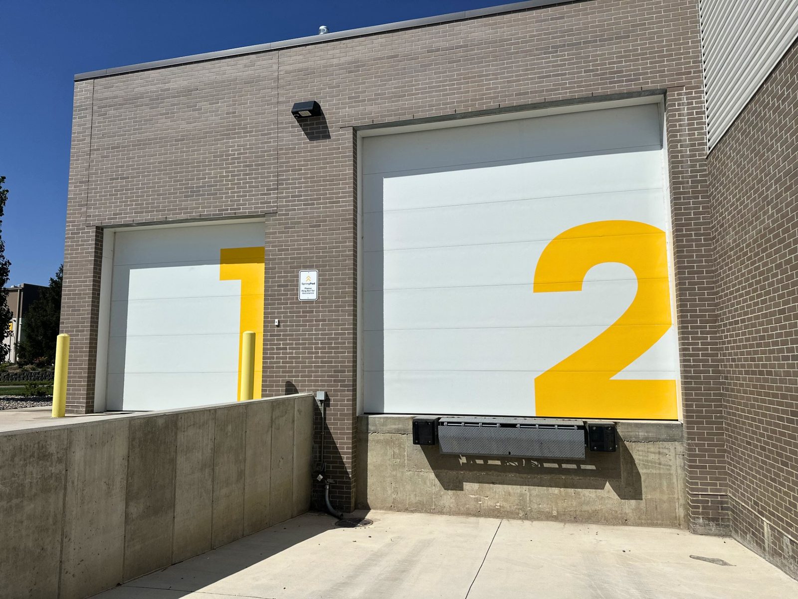 The loading dock serving the warehouse bays at SpringPad in Lincoln, Nebraska